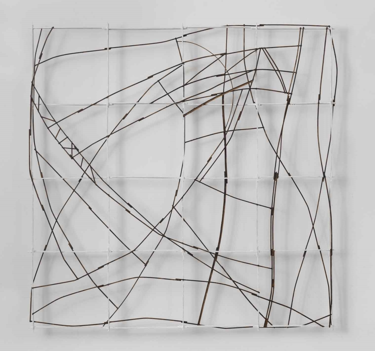 Coordonnées n°30, 2002, Bois peint, 100x100cm